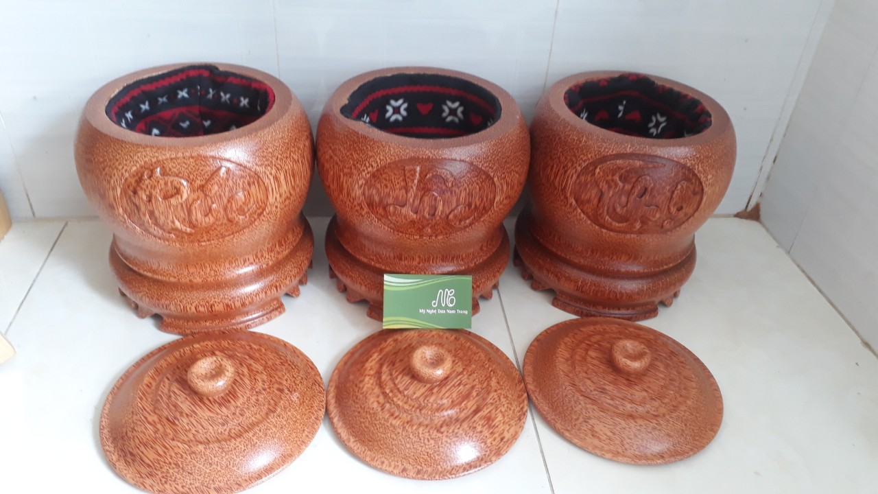 Bình giữ ấm trà bằng gỗ dừa phúc lọc thọ mỹ nghệ dừa