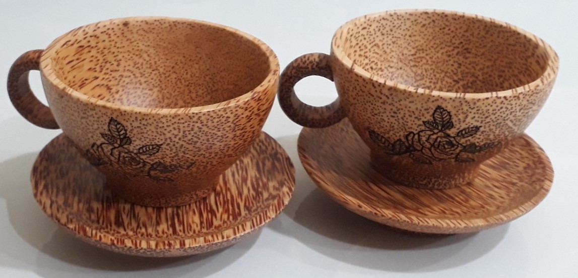 Bộ ly tách café gỗ dừa mỹ nghệ