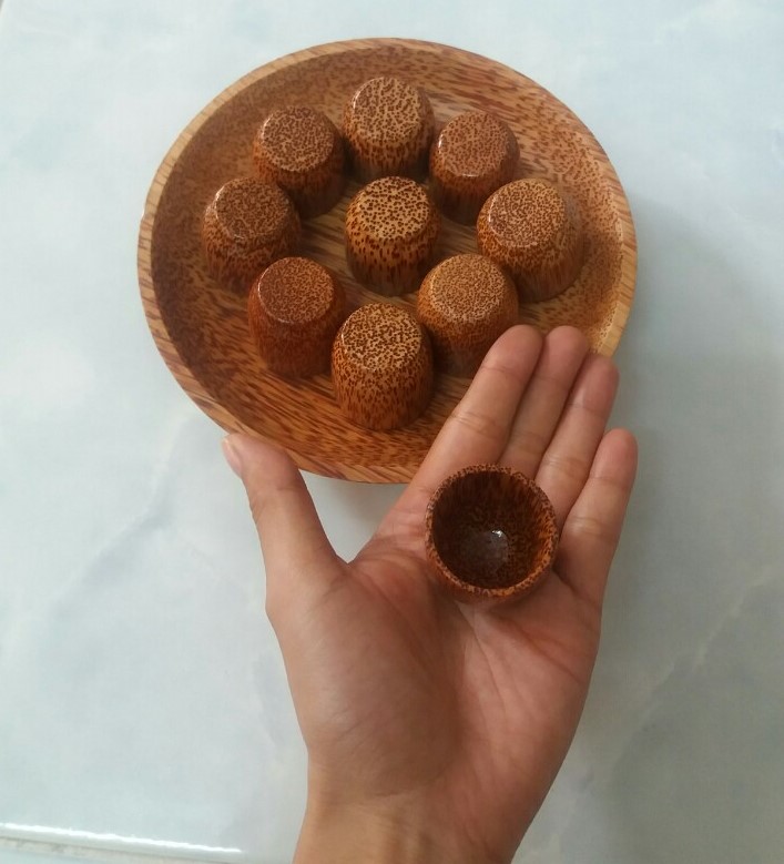 Bộ sản phẩm dĩa ly gáo dừa mỹ nghệ