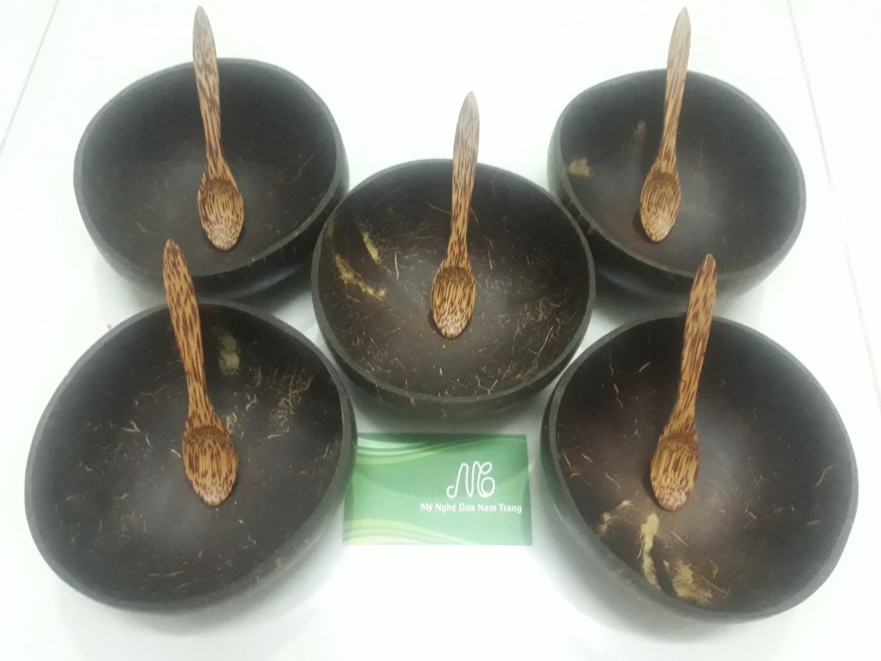 Bộ 5 Bát gáo dừa muỗng gỗ dừa 12cm