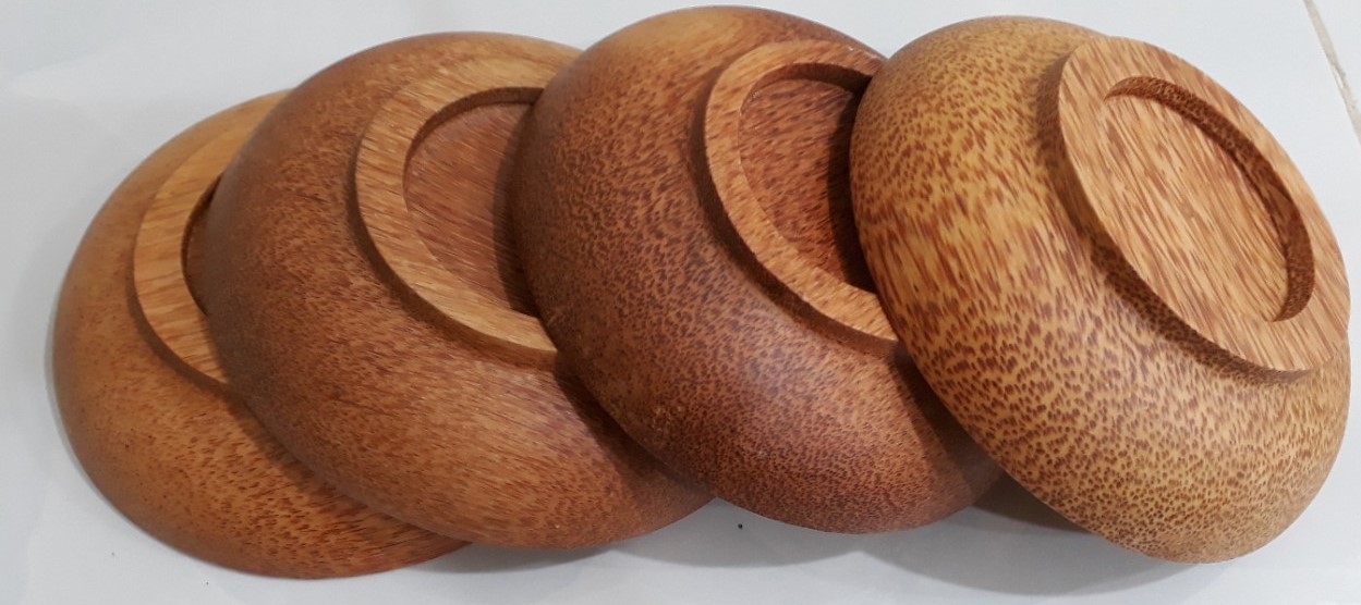 Dĩa tròn gỗ dừa mỹ nghệ