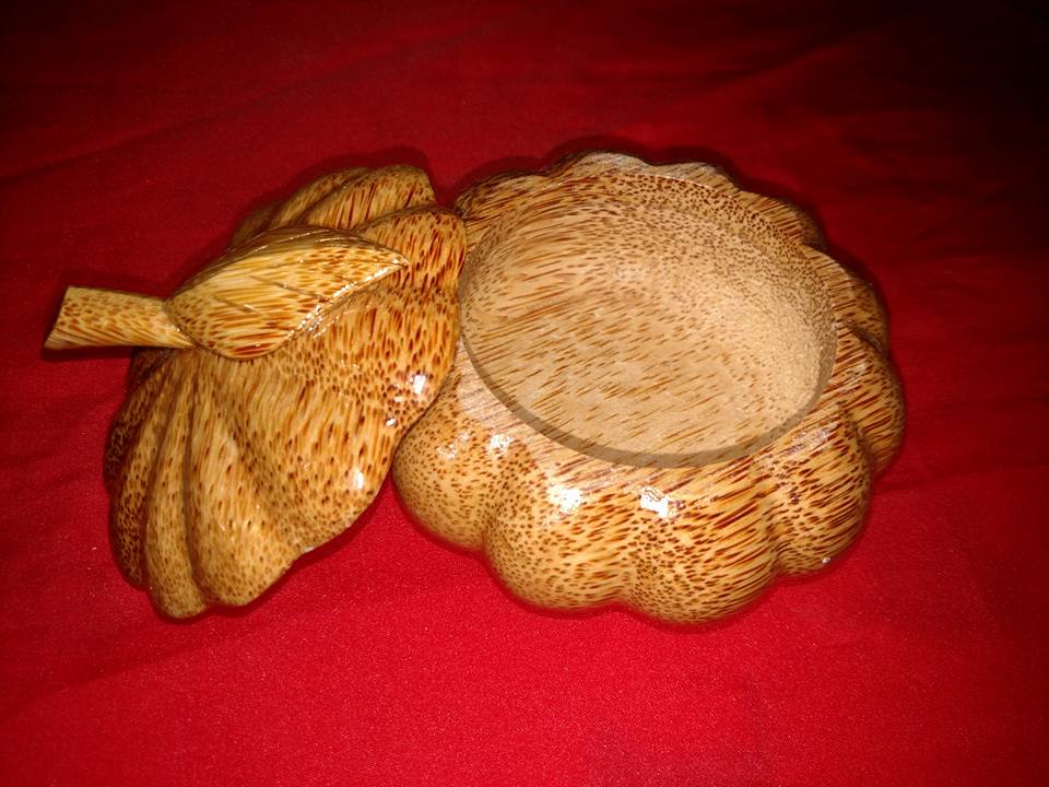 Hủ đựng bánh kẹo quả bí ngô dừa mỹ nghệ