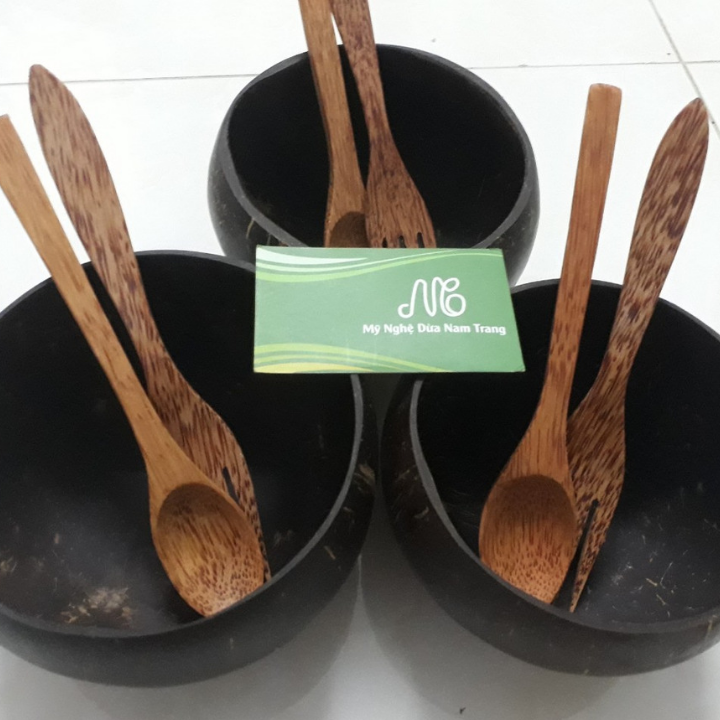 Tô gáo dừa muỗng nĩa gỗ dừa