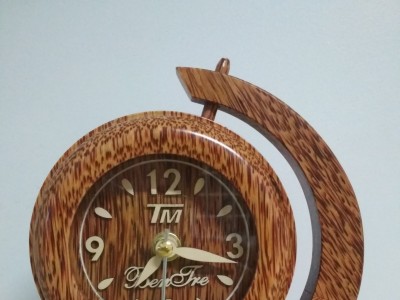 Đồng Hồ Quả Địa Cầu Gỗ Dừa Mỹ Nghệ